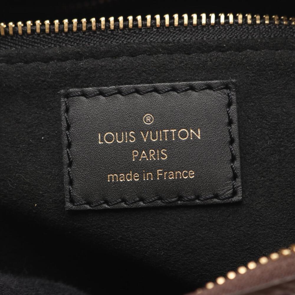 Louis Vuitton Leather Handbag Monogram Malle Canvas Brown Black Souple - Picture 4 of 7